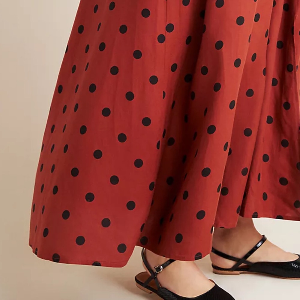 Anthropologie Lucienne Polka Dot Maxi Dress Petite - Picture 11 of 11